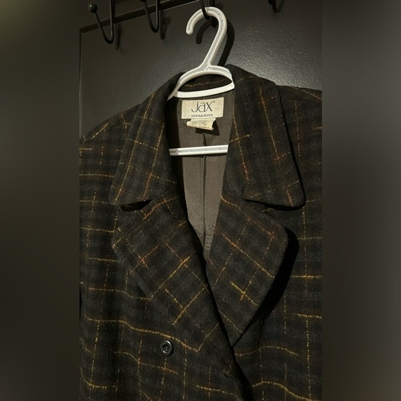 Jax Made In Canada Wool Plaid Pea Coat - Picture 3 of 8